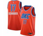 Oklahoma City Thunder #17 Dennis Schroder Swingman Orange Finished Basketball Jersey - Statement Edition
