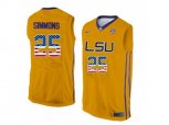 2016 US Flag Fashion Men's LSU Tigers Ben Simmons #25 College Basketball Elite Jersey - Gold