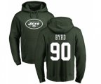 New York Jets #90 Dennis Byrd Green Name & Number Logo Pullover Hoodie