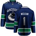 Vancouver Canucks #1 Kirk Mclean Fanatics Branded Blue Home Breakaway NHL Jersey