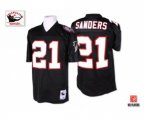 Atlanta Falcons #21 Deion Sanders Authentic Black Throwback Football Jersey