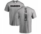 Oakland Raiders #12 Zay Jones Ash Backer T-Shirt