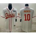 Kansas City Chiefs #10 Isiah Pacheco White With Super Bowl LVII Patch Cool Base Stitched Baseball Jersey