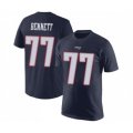 New England Patriots #77 Michael Bennett Navy Blue Rush Pride Name & Number T-Shirt
