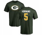 Green Bay Packers #5 Paul Hornung Green Name & Number Logo T-Shirt
