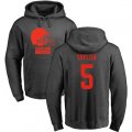 Cleveland Browns #5 Tyrod Taylor Ash One Color Pullover Hoodie
