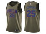 Philadelphia 76ers #25 Ben Simmons Green Salute to Service NBA Swingman Jersey