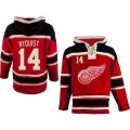 Old Time Hockey Detroit Red Wings #14 Gustav Nyquist Premier Red Sawyer Hooded Sweatshirt NHL Jersey