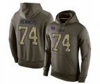New York Giants #74 Mike Remmers Green Salute To Service Pullover Hoodie