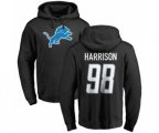 Detroit Lions #98 Damon Harrison Black Name & Number Logo Pullover Hoodie