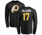 Washington Redskins #17 Terry McLaurin Black Name & Number Logo Long Sleeve T-Shirt