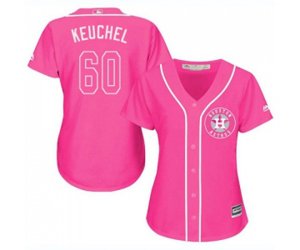 Women\'s Houston Astros #60 Dallas Keuchel Authentic Pink Fashion Cool Base Baseball Jersey