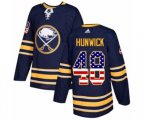 Adidas Buffalo Sabres #48 Matt Hunwick Authentic Navy Blue USA Flag Fashion NHL Jersey