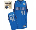 Dallas Mavericks #41 Dirk Nowitzki Swingman Royal Blue Road Champions Patch Basketball Jersey