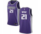 Sacramento Kings #21 Vlade Divac Swingman Purple Road NBA Jersey - Icon Edition