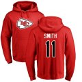 Kansas City Chiefs #11 Alex Smith Red Name & Number Logo Pullover Hoodie