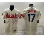 Los Angeles Angels #17 Shohei Ohtani Number Cream 2022 City Connect Flex Base Stitched Jersey