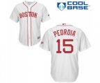 Boston Red Sox #15 Dustin Pedroia Replica White New Alternate Home Cool Base Baseball Jersey