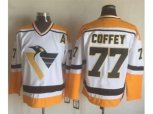 Pittsburgh Penguins #77 Paul Coffey White Yellow CCM Throwback Stitched NHL Jersey