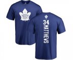 Toronto Maple Leafs #34 Auston Matthews Royal Blue Backer T-Shirt