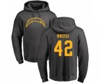 Los Angeles Chargers #42 Uchenna Nwosu Ash One Color Pullover Hoodie