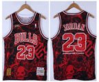 Red Black Chicago Bulls #23 Michael Jordan 1995-96 Throwback Stitched Jersey