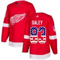 Detroit Red Wings #83 Trevor Daley Authentic Red USA Flag Fashion NHL Jersey