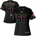 Women San Francisco 49ers #58 Elvis Dumervil Game Black Fashion NFL Jersey