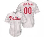 Philadelphia Phillies Customized Replica White Red Strip Home Cool Base Baseball Jersey