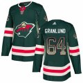 Minnesota Wild #64 Mikael Granlund Authentic Green Drift Fashion NHL Jersey