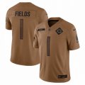 Chicago Bears #1 Justin Fields Nike Brown 2023 Salute To Service Limited Jersey
