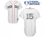 Boston Red Sox #15 Dustin Pedroia Replica White USMC Cool Base Baseball Jersey