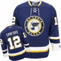 St. Louis Blues #12 Zach Sanford Premier Navy Blue Third NHL Jersey