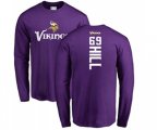 Minnesota Vikings #69 Rashod Hill Purple Backer Long Sleeve T-Shirt