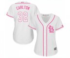 Women's St. Louis Cardinals #32 Steve Carlton Replica White Fashion Cool Base Baseball Jersey