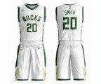 Milwaukee Bucks #20 Jason Smith Authentic White Basketball Suit Jersey - Association Edition
