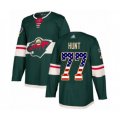 Minnesota Wild #77 Brad Hunt Authentic Green USA Flag Fashion Hockey Jersey