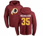 Washington Redskins #35 Montae Nicholson Maroon Name & Number Logo Pullover Hoodie