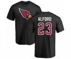 Arizona Cardinals #23 Robert Alford Black Name & Number Logo T-Shirt