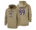 Baltimore Ravens #89 Mark Andrews Nike Tan 2019 Salute To Service Name & Number Sideline Therma Pullover Hoodie
