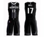 Detroit Pistons #17 Tony Snell Authentic Black Basketball Suit Jersey - City Edition