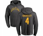 Los Angeles Chargers #4 Michael Badgley Ash One Color Pullover Hoodie