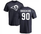 Los Angeles Rams #90 Michael Brockers Navy Blue Name & Number Logo T-Shirt