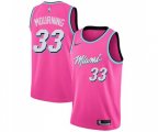 Miami Heat #33 Alonzo Mourning Pink Swingman Jersey - Earned Edition