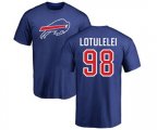 Buffalo Bills #98 Star Lotulelei Royal Blue Name & Number Logo T-Shirt