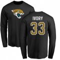 Jacksonville Jaguars #33 Chris Ivory Black Name & Number Logo Long Sleeve T-Shirt