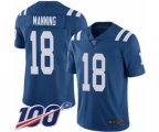 Indianapolis Colts #18 Peyton Manning Royal Blue Team Color Vapor Untouchable Limited Player 100th Season Football Jersey