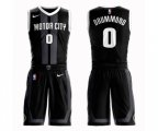 Detroit Pistons #0 Andre Drummond Authentic Black Basketball Suit Jersey - City Edition
