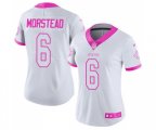 Women New Orleans Saints #6 Thomas Morstead Limited White Pink Rush Fashion Football Jersey