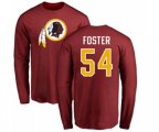 Washington Redskins #54 Mason Foster Maroon Name & Number Logo Long Sleeve T-Shirt